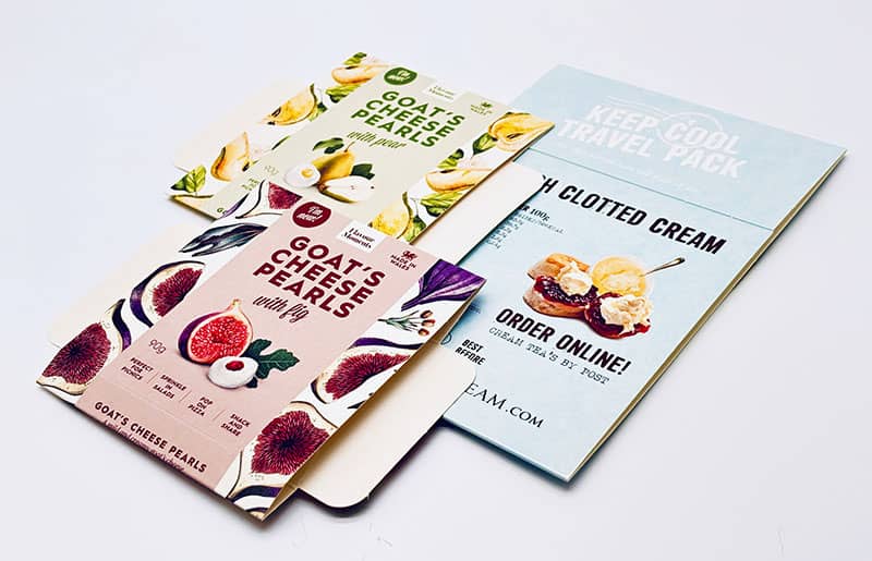 Flattened cardboard food packaging