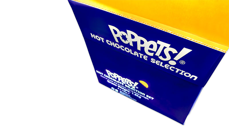 Poppets hot chocolate packaging