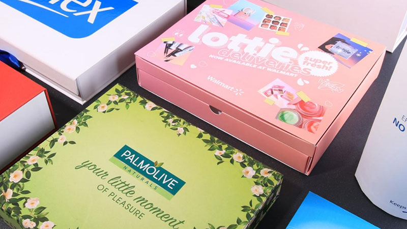 Range of beauty products packaging