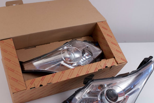 Car headlights in box