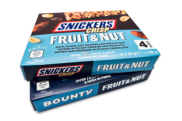 Snickers and Bounty packaging