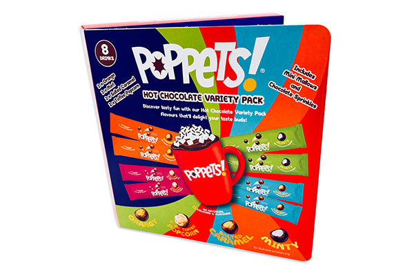 Poppets hot chocolate packaging